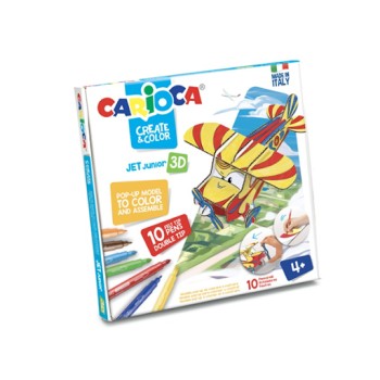 CARIOCA ΣΕΤ ΖΩΓΡΑΦΙΚΗΣ CREATE & COLOR JET JUNIOR 3D ΠΑΖΛ (+ 10 ΜΑΡΚΑΔΟΡΟΙ)