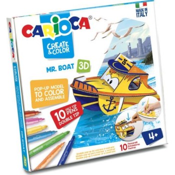 CARIOCA ΣΕΤ ΖΩΓΡΑΦΙΚΗΣ CREATE & COLOR MR BOAT 3D ΠΑΖΛ (+ 10 ΜΑΡΚΑΔΟΡΟΙ)