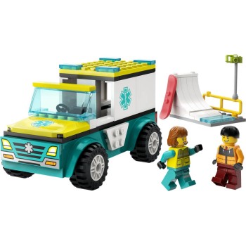 LEGO CITY EMERGENCY AMBULANCE AND SNOWBOARDER