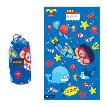 ALPINTEC ΠΕΤΣΕΤΑ ΠΑΙΔΙΚΗ MICROFIBER 70x120cm ΚΑΤΑΔΥΣΗ ΜΠΛΕ