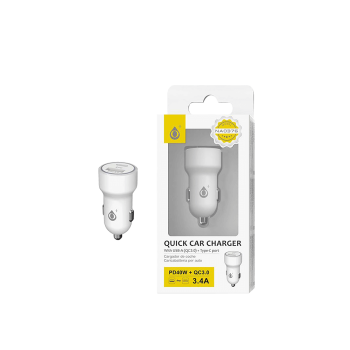 MTK ΦΟΡΤΙΣΤΗΣ ΑΥΤΟΚΙΝΗΤΟΥ 3.4Α/40W 1USB/1TYPE C ΛΕΥΚΟΣ