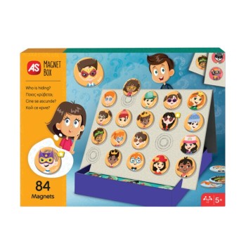 AS Magnet Box Ποιος Κρύβεται? 84 Εκπαιδευτικοί Χάρτινοι Μαγνήτες