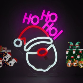 Neon-Effect LED Sign - It's A Sign Santa Claus