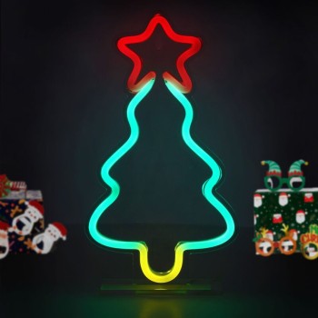 Neon-Effect LED Sign - It's A Sign Xmas Tree