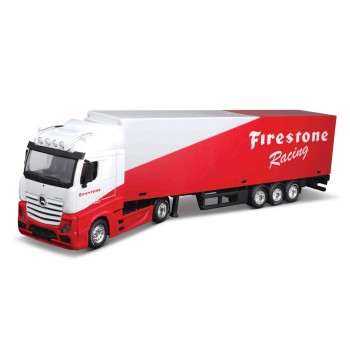 BURAGO 1/43 18-31480 - MERCEDES BENZ HAULER ΜΕ ΡΥΜΟΥΛΚΟΥΜΕΝΟ FIRESTONE RACING