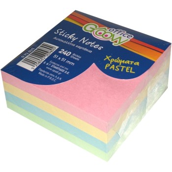 ΧΑΡΤΑΚΙΑ ΣΗΜΕΙΩΣΕΩΝ 51Χ51ΜΜ STICKY NOTES PASTEL ΧΡΩΜΑ