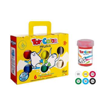 TOY COLOR ΔΑΚΤΥΛΟΜΠΟΓΙA SUPERWASHABLE 2+ ΧΑΡΤΙΝΟ ΒΑΛΙΤΣΑΚΙ 6 ΧΡΩΜΑΤΑ 50ml KIDS ΑΣΣ