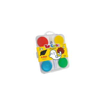 TOY COLOR ΝΕΡΟΧΡΩΜΑΤΑ ΜΕ ΠΙΝΕΛΟ 3+ ΠΛΑΣΤΙΚΟ BLISTER 6 ΧΡΩΜΑΤΑ Φ55mm CLASSIC