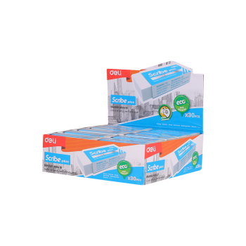 DELI ΓΟΜΑ 60x24x12mm SCRIBE PLUS ΛΕΥΚΗ 30 ΤΕΜΑΧΙΑ (Το προιόν πωλείται σε μεμονωμένα τεμάχια του ενός)