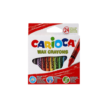 CARIOCA ΚΡΑΙΓΙΟΝ ΚΕΡΙΝΟ (ΚΗΡΟΜΠΟΓΙΕΣ) 24 ΧΡΩΜΑΤΑ WAX 6 TEMAXIA (Το προιόν πωλείται σε μεμονωμένα τεμάχια του ενός)