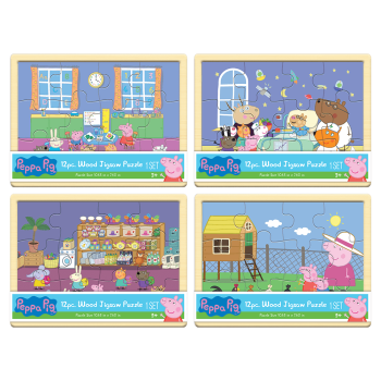 PEPPA PIG ΠΑΖΛ ΞΥΛΙΝΟ 12Τ 27x19cm ΠΕΠΠΑ ΑΣΣΟΡΤΙ