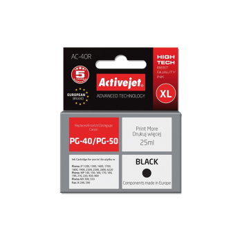 ACTIVE JET  INK ΣΥΜΒΑΤΟ  ΜΕ CANON AC-40R #PG-40 BLACK 25ml (Α) #0615B001