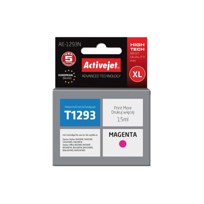 ACTIVE JET INK ΣΥΜΒΑΤΟ ΜΕ EPSON AE-1293N #T1293 MAGENTA 15ml (Ν) #C13T12934012 ACTIVE JET INK ΣΥΜΒΑΤΟ ΜΕ EPSON AE-1293N #T1293 MAGENTA 15ml (Ν) #C13T12934012