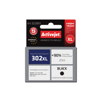 ACTIVE JET  INK ΣΥΜΒΑΤΟ  ΜΕ HP AH-302BRX #302XL BLACK 20ml (Α) #F6U68A