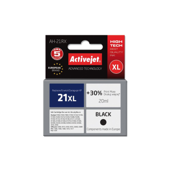 ACTIVE JET  INK ΣΥΜΒΑΤΟ  ΜΕ HP AH-21RX #21XL BLACK 20ml (Α) #C9351CE