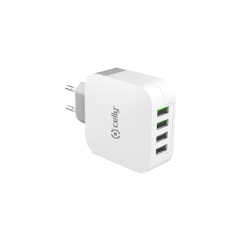 CELLY ΦΟΡΤΙΣΤΗΣ ΤΑΞΙΔΙΟΥ 4USB 4.8Α ΛΕΥΚΟΣ
