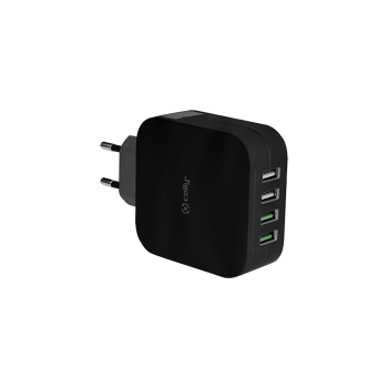 CELLY ΦΟΡΤΙΣΤΗΣ ΤΑΞΙΔΙΟΥ 4USB 4.8Α ΜΑΥΡΟΣ