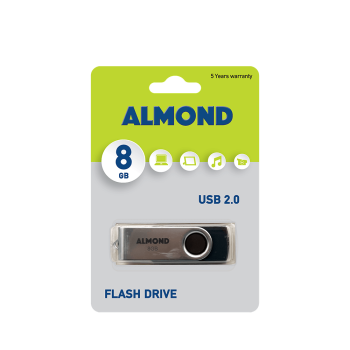 ALMOND FLASH DRIVE USB 8GB TWISTER ΜΑΥΡΟ