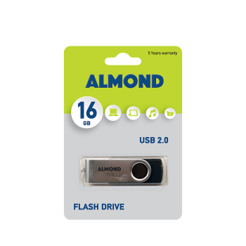 ALMOND FLASH DRIVE USB 16GB TWISTER ΜΑΥΡΟ