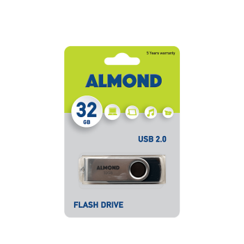 ALMOND FLASH DRIVE USB 32GB TWISTER ΜΑΥΡΟ
