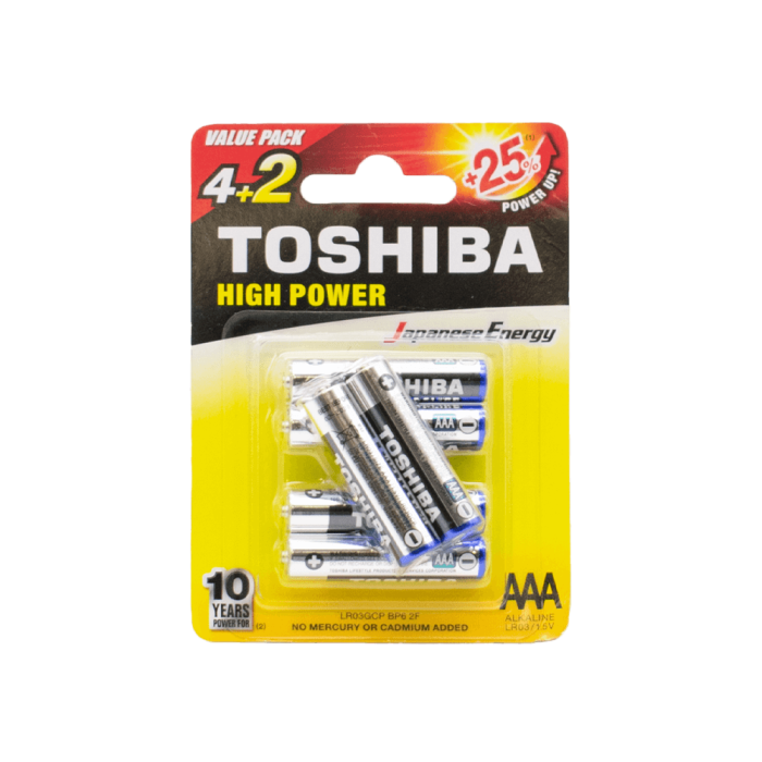 TOSHIBA ΜΠΑΤΑΡΙΕΣ ΑΛΚΑΛΙΚΕΣ AAA 4+2 ΤΕΜΑΧΙΑ TOSHIBA ΜΠΑΤΑΡΙΕΣ ΑΛΚΑΛΙΚΕΣ AAA 4+2 ΤΕΜΑΧΙΑ