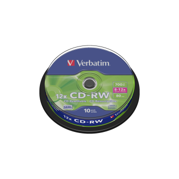VERBATIM CD-RW 700MB 8-12X CAKEBOX 10 ΤΕΜΑΧΙΑ (Το προιόν πωλείται σε μεμονωμένα τεμάχια του ενός)