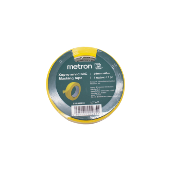 METRON ΧΑΡΤΟΤΑΙΝΙΑ 60C 25mmx40m ΚΙΤΡΙΝΗ 16 ΤΕΜΑΧΙΑ (Το προιόν πωλείται σε μεμονωμένα τεμάχια του ενός)