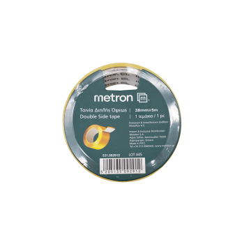 METRON ΤΑΙΝΙΑ ΔΙΠΛΗΣ ΟΨΕΩΣ 38mmx5m 092912 ΚΙΤΡΙΝΗ 4 ΤΕΜΑΧΙΑ (Το προιόν πωλείται σε μεμονωμένα τεμάχια του ενός)