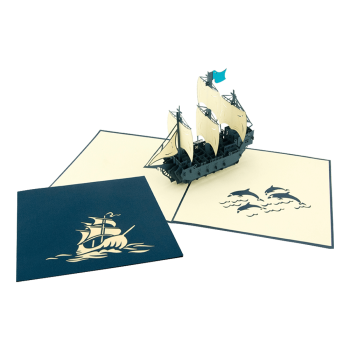 ORIGAMO ΚΑΡΤΑ ΕΥΧΕΤΗΡΙΑ ΑΝΑΔΥΟΜΕΝΗ ΓΑΛΕΡΑ 15.5x15.5cm KIRIGAMI