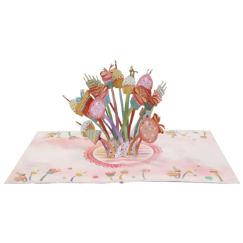 ORIGAMO ΚΑΡΤΑ ΕΥΧΕΤΗΡΙΑ ΑΝΑΔΥΟΜΕΝΗ ΓΛΥΚΑ 18.5x14cm KIRIGAMI