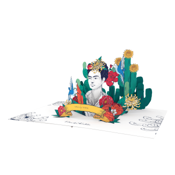 ORIGAMO ΚΑΡΤΑ ΕΥΧΕΤΗΡΙΑ ΑΝΑΔΥΟΜΕΝΗ ΚΑΚΤΟΙ FRIDA KAHLO 18.5x14cm KIRIGAMI