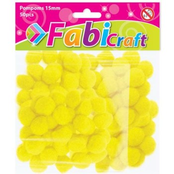 POMPOMS FABI 1.5CM 50 ΤΜΧ. ΚΙΤΡΙΝΟ