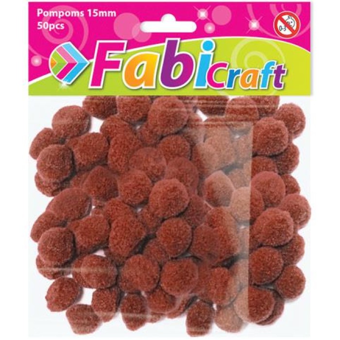 POMPOMS FABI 1.5CM 50 ΤΜΧ. ΚΑΦΕ POMPOMS FABI 1.5CM 50 ΤΜΧ. ΚΑΦΕ