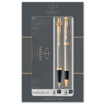 ΣΕΤ PARKER IM DUO BRUSH METAL GT ROLLERBALL-BALLPEN