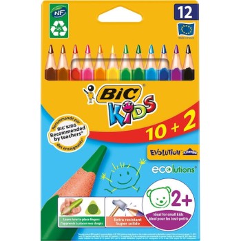 BIC KIDS EVOLUTION TRIANGLE ΣΕΤ ΞΥΛΟΜΠΟΓΙΕΣ 12 ΤΜΧ.