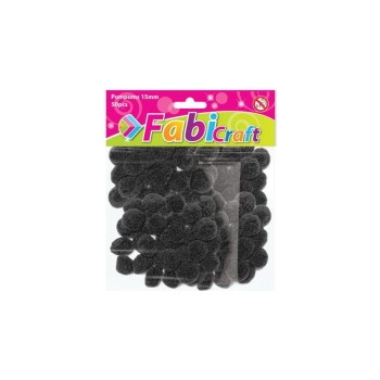POMPOMS FABI 1.5CM 50 ΤΜΧ. ΜΑΥΡΟ