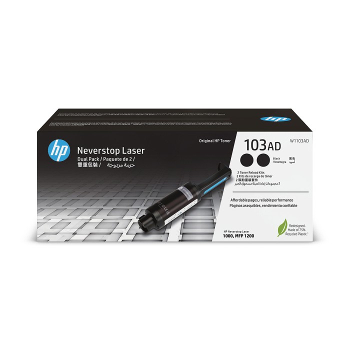 HP 103AD Neverstop Toner Reload Kit 2-Pack W1103AD HP 103AD Neverstop Toner Reload Kit 2-Pack W1103AD