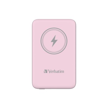 Verbatim Charge 'n' Go Magnetic Wireless Power Bank 10000 Pink