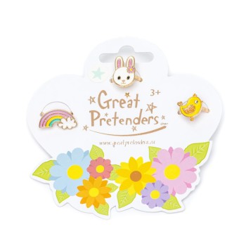 Great Pretenders Σετ δαχτυλίδια Άνοιξη - Λαγουδάκι σετ 3τμχ,