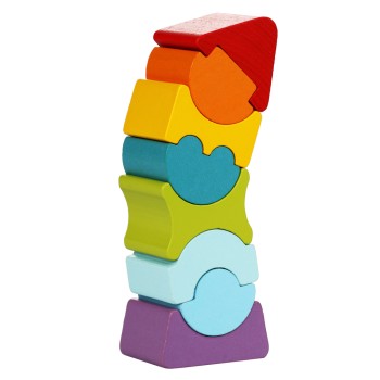 Cubika 3D ξύλινο παιχνίδι στοίβαξης - Πύργος ισορροπίας `Εύκαμπτος` 18ε