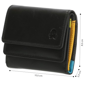 Happy Wallet μικρό γυναικείο πορτοφόλι μαύρο