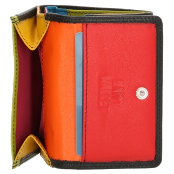 Happy Wallet μικρό γυναικείο πορτοφόλι μαύρο