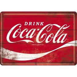 Nostalgic Μεταλλική κάρτα σε φάκελο Coca-Cola - Logo Red Wave
