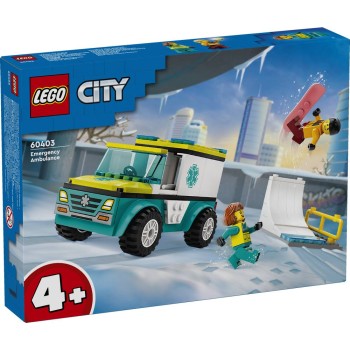 LEGO CITY EMERGENCY AMBULANCE AND SNOWBOARDER