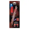 STAEDTLER Norix Σετ Blister (2 Μολύβια HB, 1 Γόμα Και 1 Ξύστρα Μονής Οπής) - Τυρκουάζ - Για Σκίτσο Και Γραφή