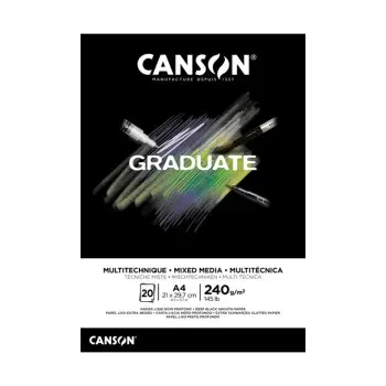 ΜΠΛΟΚ CANSON GRADUATE MIXED MEDIA BLACK Α4 240gr 20φ