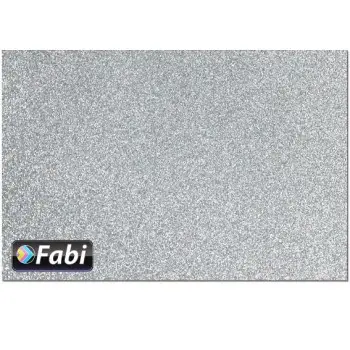 Χαρτόνι Glitter Fabi 50x70εκ Ασημί