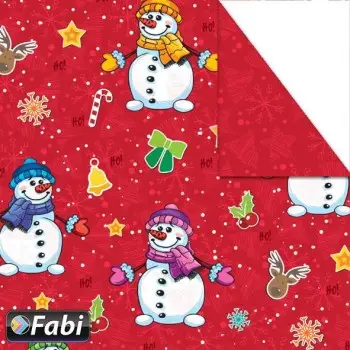 Χαρτόνι Fabi 50x70εκ Xmas Χιονάνθρωποι Κόκκινο 1455098