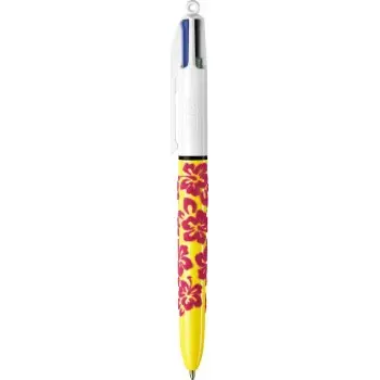 BIC ΣΤΥΛΟ BALLPOINT 1.0MM ΜΕ ΠΟΛΥΧΡΩΜΟ ΜΕΛΑΝΙ 4 COLORS ORIGINAL YELLOW FLOWER