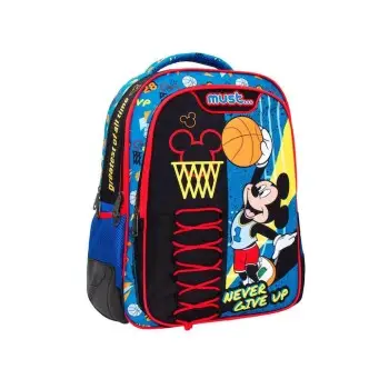 Σχολική Τσάντα Πλάτης Δημοτικού Disney Mickey Mouse Never Give Up Must 3 Θήκες